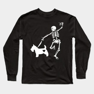 Scottie skull halloween Scottish Terrier Long Sleeve T-Shirt